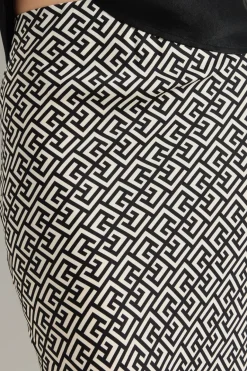Among the Brave Cleo Geometric Satin Bias Cut Midi Skirt