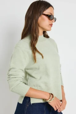 Ivy + Jack Cloud Sage Funnel Neck Knit Jumper