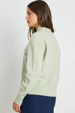 Ivy + Jack Cloud Sage Funnel Neck Knit Jumper