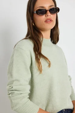 Ivy + Jack Cloud Sage Funnel Neck Knit Jumper