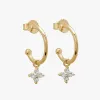 Murkani Clover Diamante 18k Gold Plated Hoop EOL Earrings