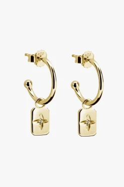 Murkani Clover Rectangle 18k Gold Plated EOL Earrings