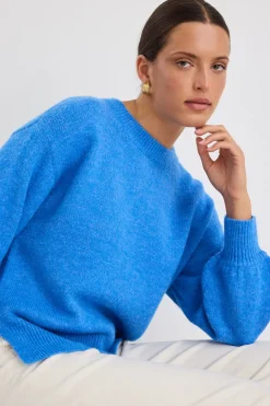Ivy + Jack Cluster Azure Blue Crewneck Jumper