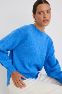 Ivy + Jack Cluster Azure Blue Crewneck Jumper