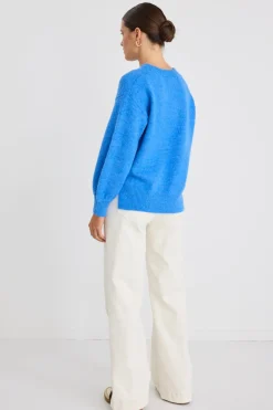 Ivy + Jack Cluster Azure Blue Crewneck Jumper
