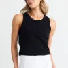RE:UNION Label Cobble Black Rib Cutaway Tank