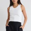 RE:UNION Label Cobble Ivory Rib Cutaway Tank
