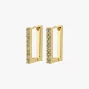 Pilgrim Coby Recycled Crystal Square Hoop Gold-Plated Earrings
