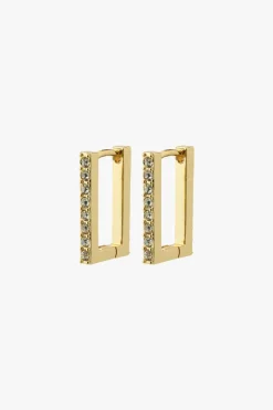 Pilgrim Coby Recycled Crystal Square Hoop Gold-Plated Earrings