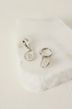 Humble + Heart Coin Huggie Rhodium EOL Earrings