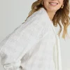 Ivy + Jack Compassion Ivory Texture Tie Front Blouse