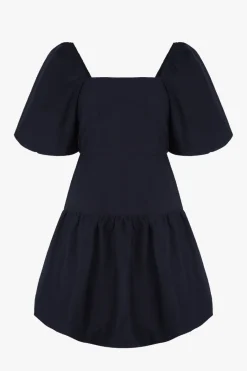 Love Lulu Composure Black Puff Short Sleeve Bubble Mini Dress