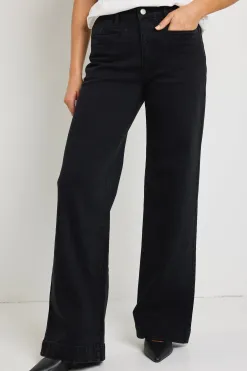 Stories be Told Concert Black Mid Rise Wide Leg Pocket Jean
