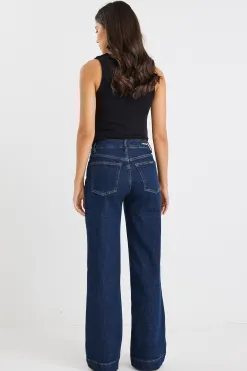Stories be Told Concert Indigo Mid Rise Wide Leg Pocket Jean