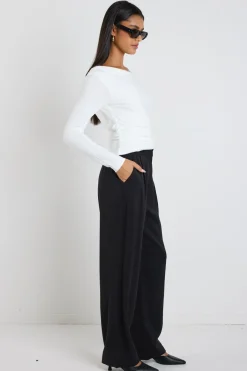 Ivy + Jack Confidential Black Soft Touch Longer Length Elastic Back Pants