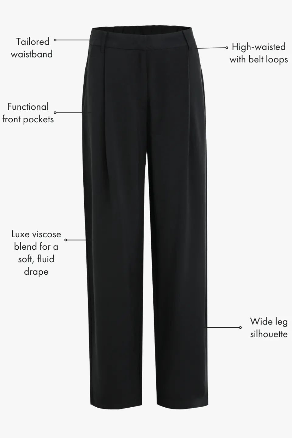 Ivy + Jack Confidential Black Soft Touch Longer Length Elastic Back Pants