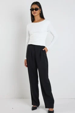 Ivy + Jack Confidential Black Soft Touch Longer Length Elastic Back Pants