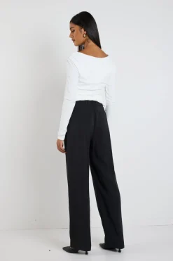 Ivy + Jack Confidential Black Soft Touch Longer Length Elastic Back Pants