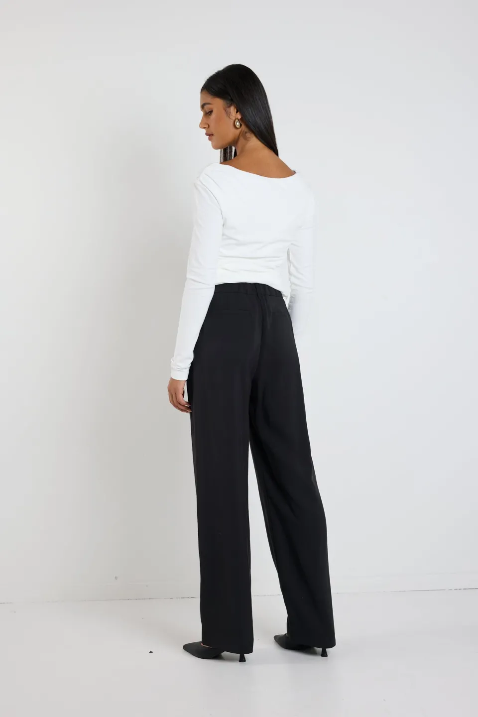 Ivy + Jack Confidential Black Soft Touch Longer Length Elastic Back Pants