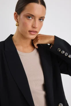 Ivy + Jack Cooper Black Double Breasted Classic Blazer
