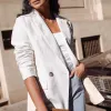 Ivy + Jack Cooper Ecru Linen Boyfriend Semi Fitted Blazer