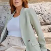 Ivy + Jack Cooper Moss Tencel Semi Fitted Boyfriend Blazer