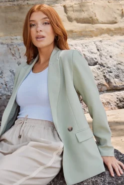 Ivy + Jack Cooper Moss Tencel Semi Fitted Boyfriend Blazer