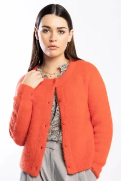 Drama The Label Cozy Fire Red Alpaca Blend Cardi