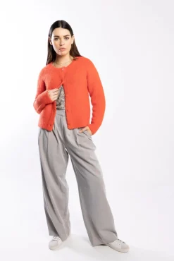 Drama The Label Cozy Fire Red Alpaca Blend Cardi