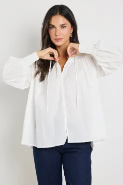 Ivy + Jack Creator Ivory Voile Pintuck LS Blouse