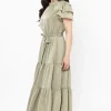 Seeking Lola Cruise Sage SS Tiered Maxi Dress