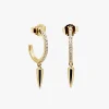 Murkani Dagger White Diamante 18k Gold Plated Hoop EOL Earrings
