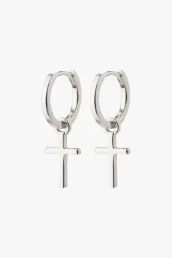 Pilgrim Daisy Recycled Cross Silver Earrings