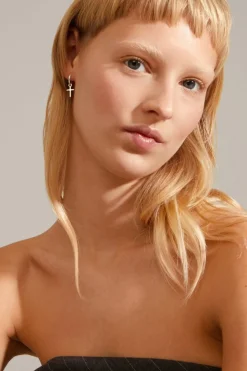 Pilgrim Daisy Recycled Cross Silver Earrings