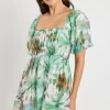 Love Lulu Dance Jungle Puff Sleeve Mini Dress