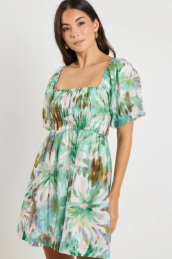 Love Lulu Dance Jungle Puff Sleeve Mini Dress