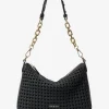 Saben Dane Black Braid Chain Shoulder Bag