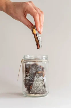 The Confectionist Dark Chocolate + Almond Toffee 200g Jar