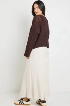 RE:UNION Label Dawn Chocolate Crochet Knit Jumper
