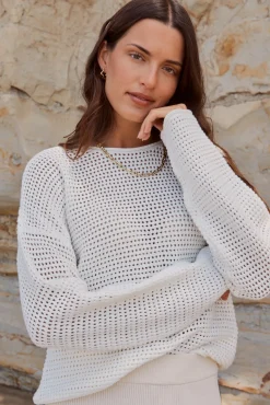 RE:UNION Label Dawn Ivory Crochet Knit Jumper