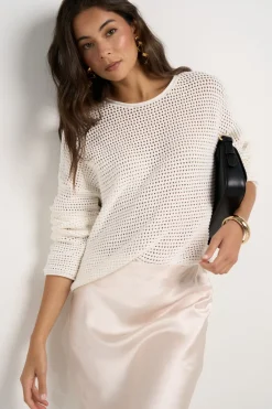 RE:UNION Label Dawn Ivory Crochet Knit Jumper