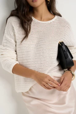 RE:UNION Label Dawn Ivory Crochet Knit Jumper
