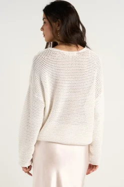 RE:UNION Label Dawn Ivory Crochet Knit Jumper