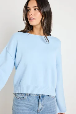 RE:UNION Label Daytime Ice Blue LS Cotton Jumper