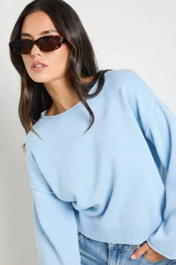 RE:UNION Label Daytime Ice Blue LS Cotton Jumper