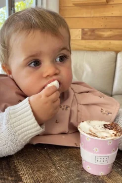 Kids Chai Baby Delightful Pink Daisy Babyccino + Fluffy Cup