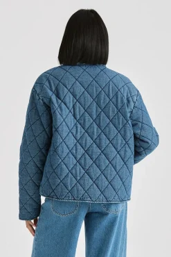 Riders by Lee Denim Blue Haze Quilted Bomber Jacket