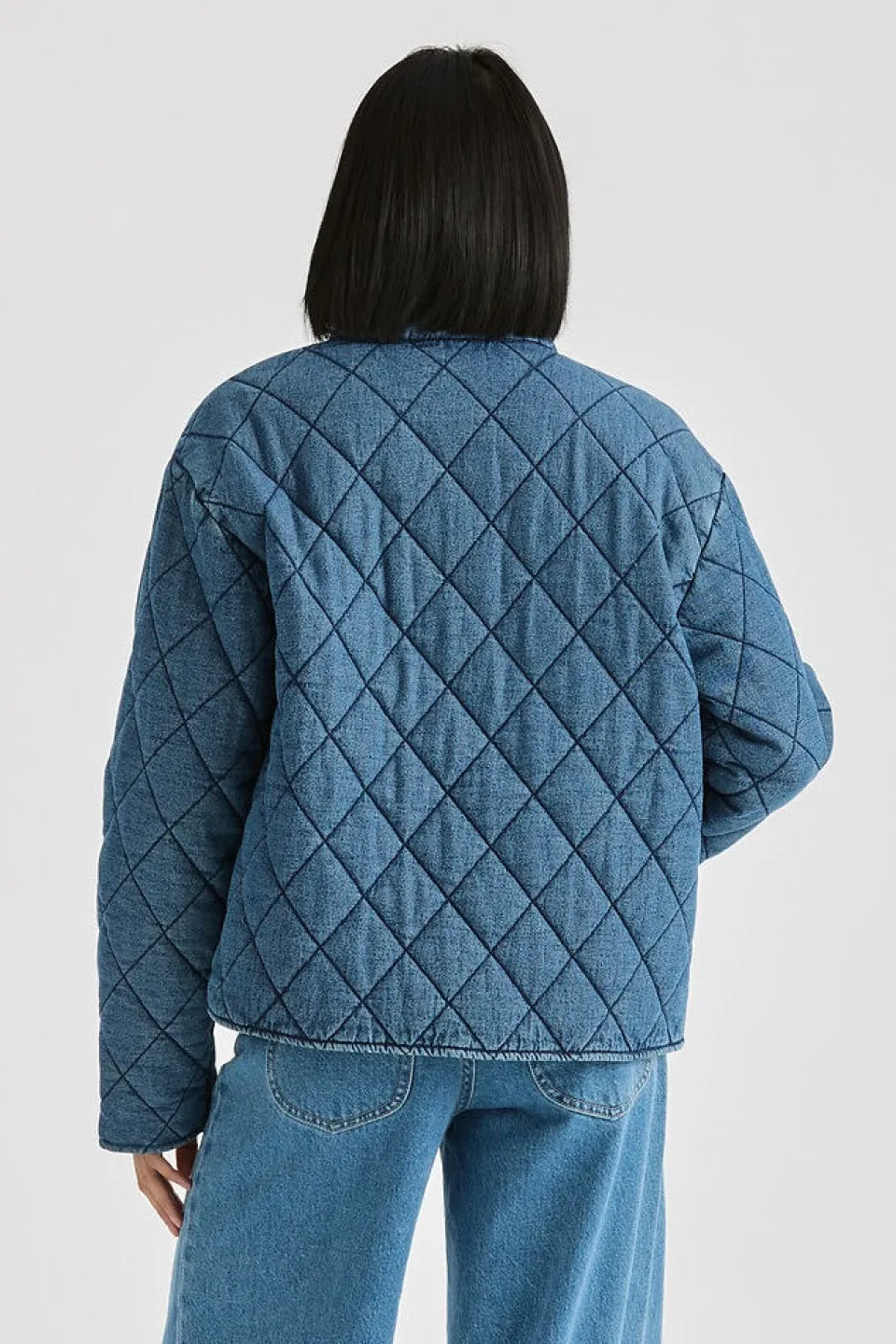Riders by Lee Denim Blue Haze Quilted Bomber Jacket