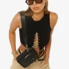 Peta + Jain Didi Black Nylon Pocket Silver Hardware Crossbody Bag