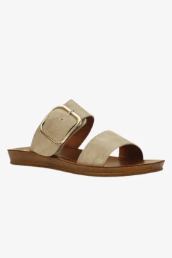 Los Cabos Doti Taupe Buckle Slide